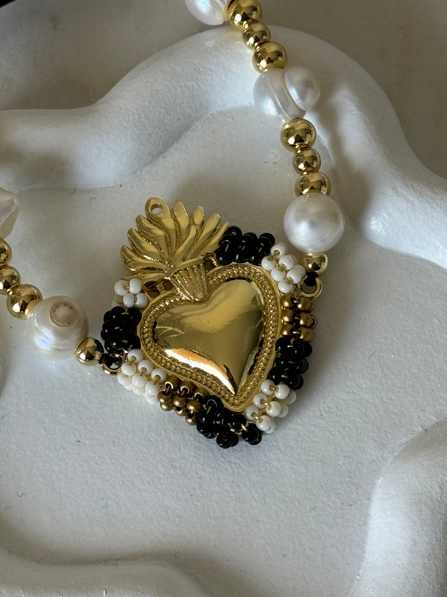 Freshwater Pearl with Heart Bracelet