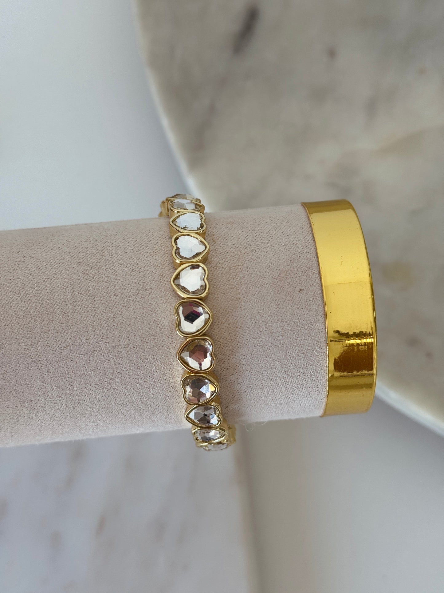 Clear and gold bracelet