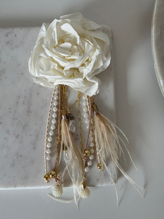 Pearl and Floral Clip