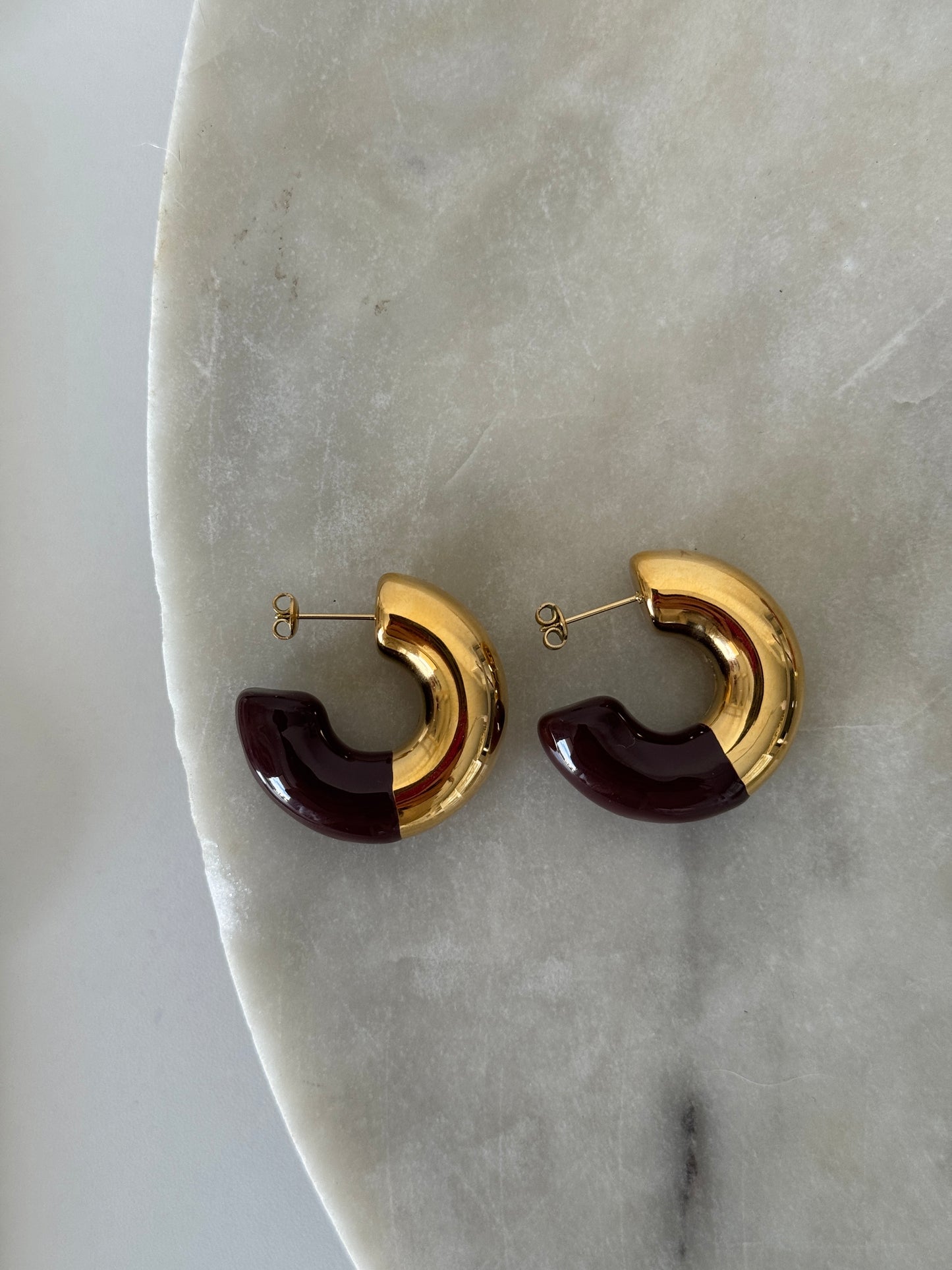 Gold and Brown Hoops