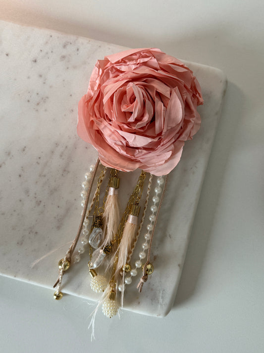 Floral and Pearl Clip