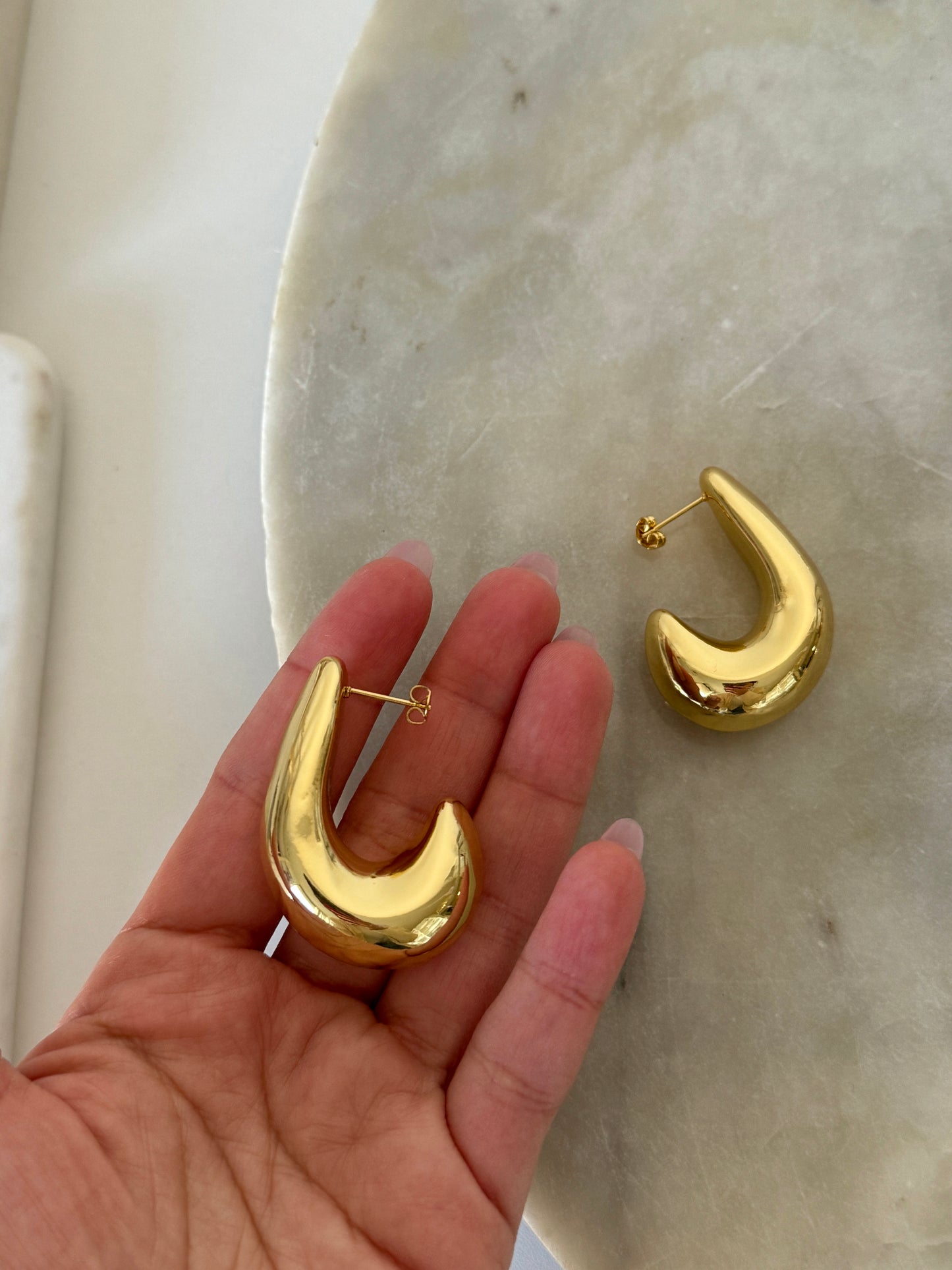 Chunky Gold Hoop Earrings